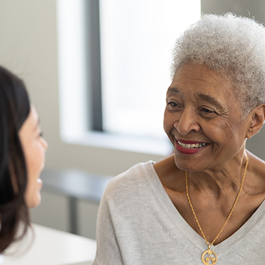 a patient talking to her doctor